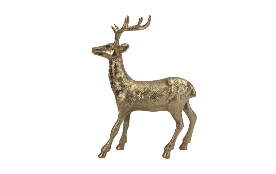 Figurka ozdobna Renifer H44,5 cm złota metalowa