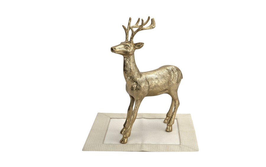 Figurka ozdobna Renifer H44,5 cm złota metalowa