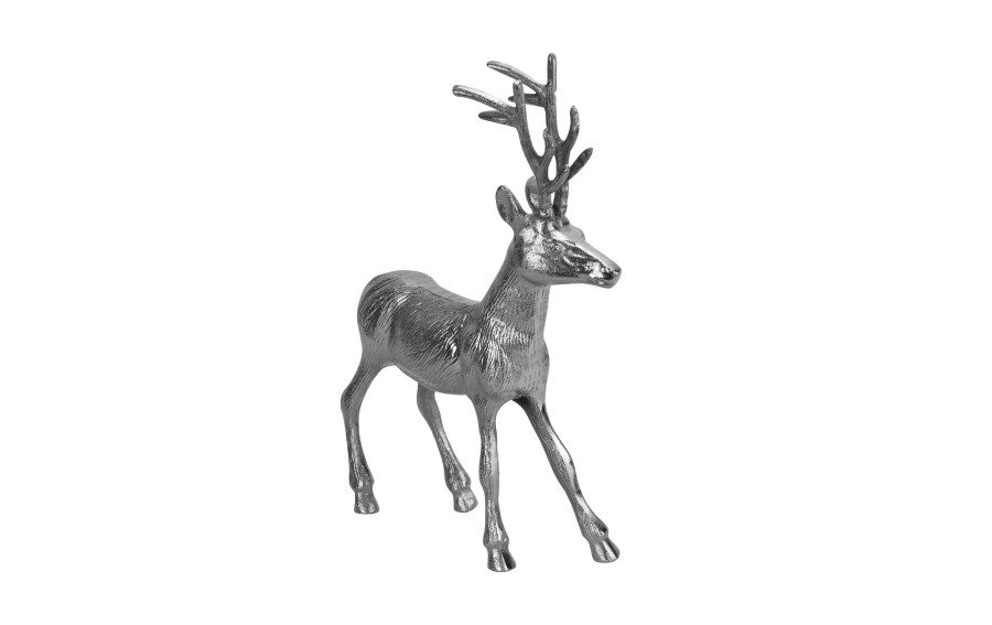 Figurka ozdobna Renifer H46,5 cm srebrna metalowa