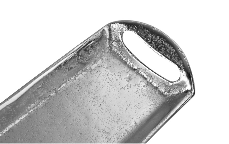 Taca dekoracyjna 32,5x12x5 cm srebrna EW2594