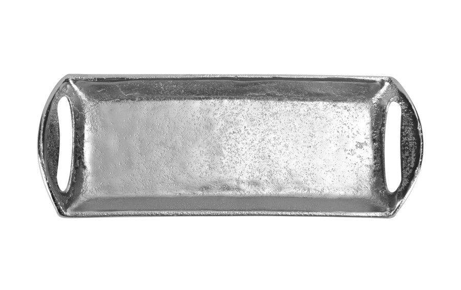 Taca dekoracyjna 32,5x12x5 cm srebrna EW2594