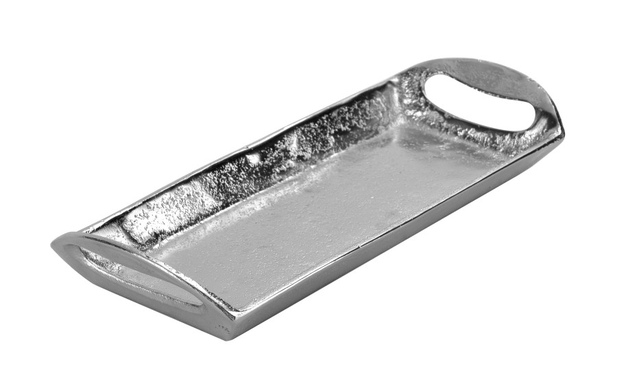 Taca dekoracyjna 32,5x12x5 cm srebrna EW2594