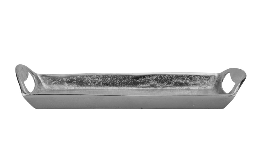 Taca dekoracyjna 32,5x12x5 cm srebrna EW2594