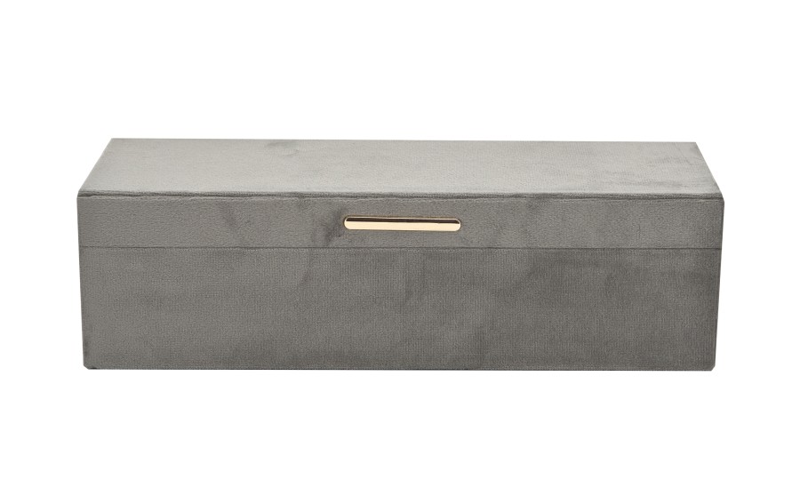 Szkatułka na biżuterię z lusterkiem 28x10x8cm szara