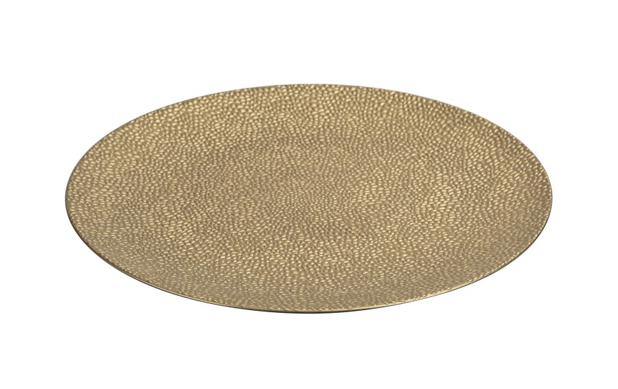 Talerz dekoracyjny plastikowy 33 cm złoty 147295