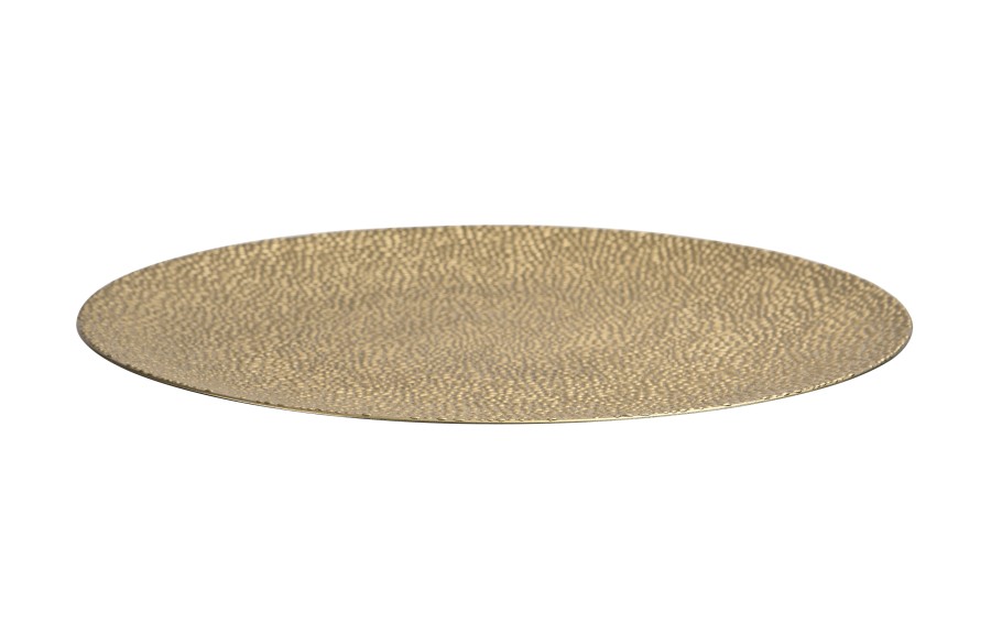Talerz dekoracyjny plastikowy 33 cm złoty 147295