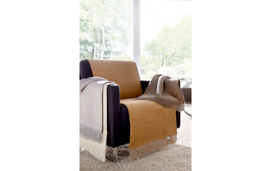 Koc narzuta na fotel 100x200 cm Cover Cotton Kamel