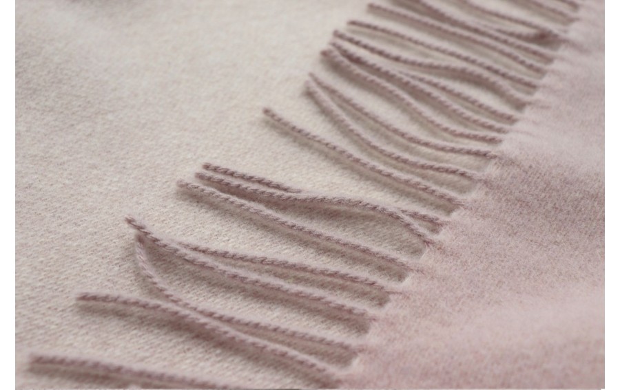 Pled bawełniano-kaszmirowy 130x170 cm Rose Ecru 797544