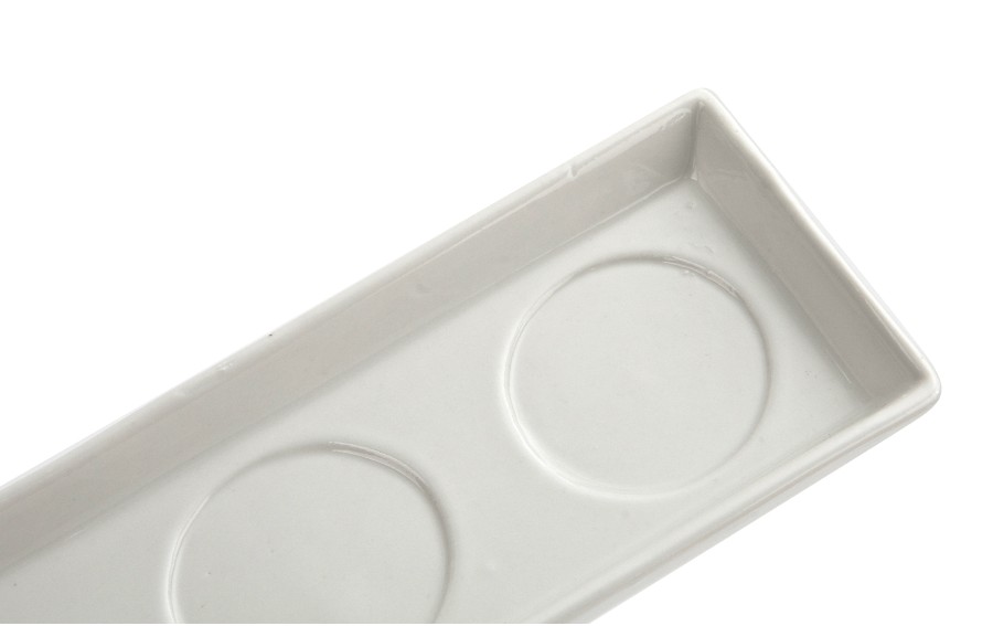 Biały zestaw ceramiczny do dipów taca + 3 miski