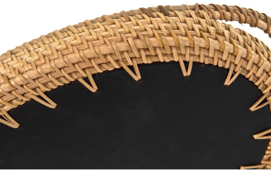 Taca dekoracyjna rattanowa 35,5x22x3cm Natural brązowa owalna