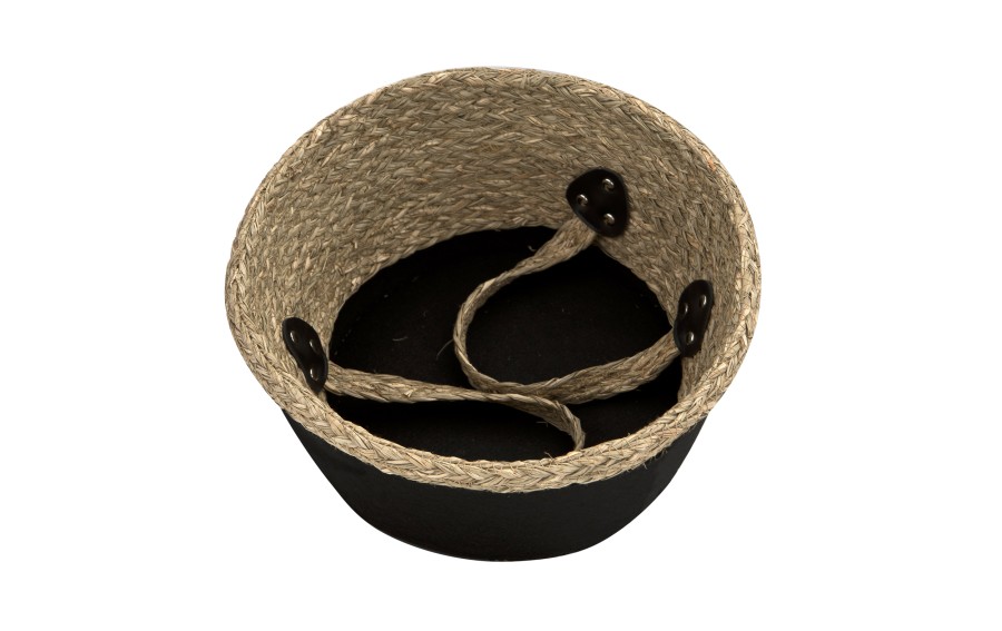 "Bali" kosz M 32x28x28 cm czarny Boho