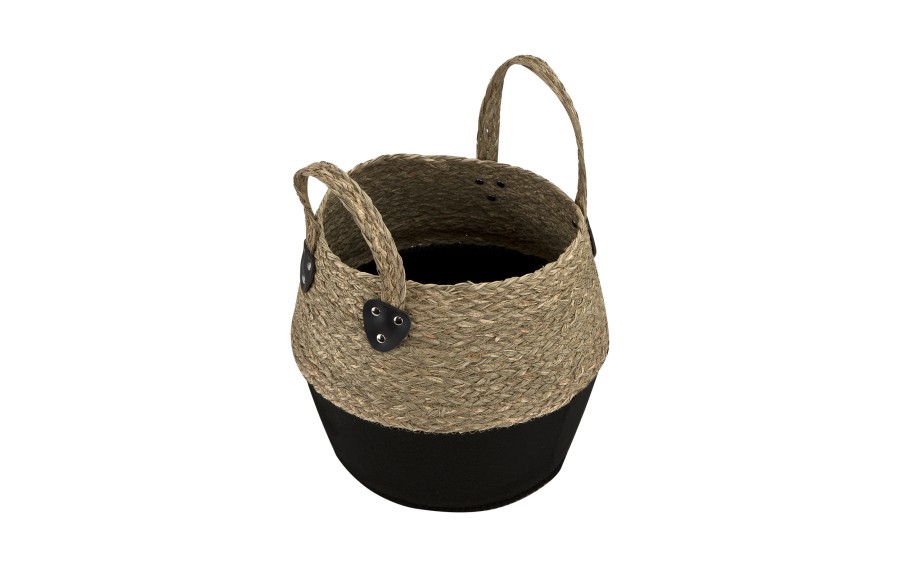 "Bali" kosz M 32x28x28 cm czarny Boho