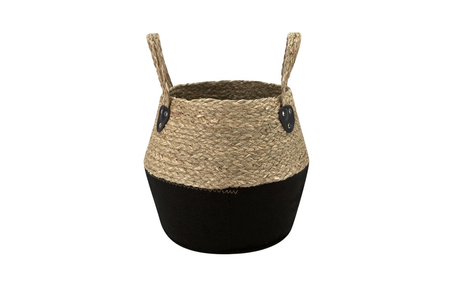 "Bali" kosz M 32x28x28 cm czarny Boho