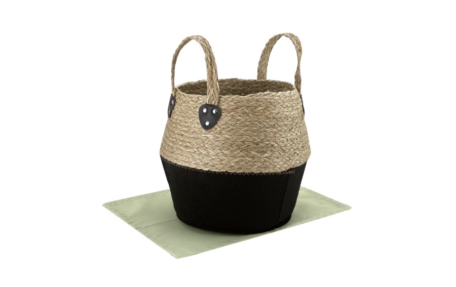 "Bali" kosz M 32x28x28 cm czarny Boho