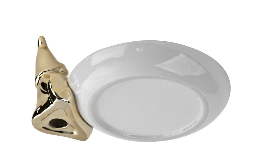 Talerz ozdobny deserowy 18 cm z Krasnalem biały
