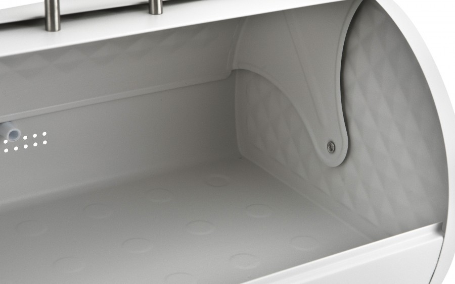 Chlebak stalowy biały