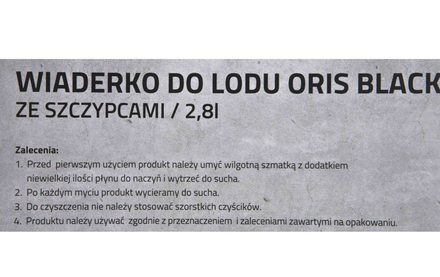 Wiaderko do lodu ze szczypcami Oris 2,8 l czarne