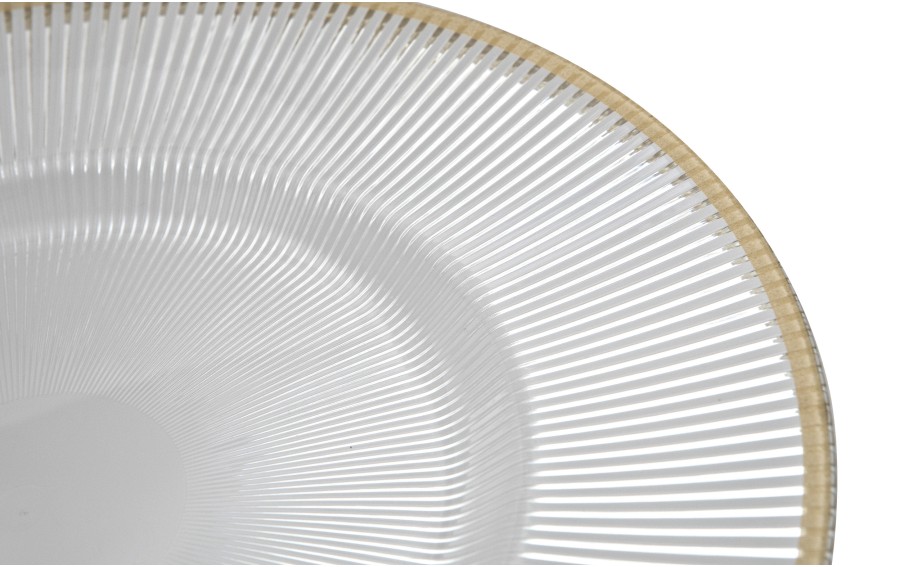 Talerz dekoracyjny plastikowy 33 cm złoty pasek