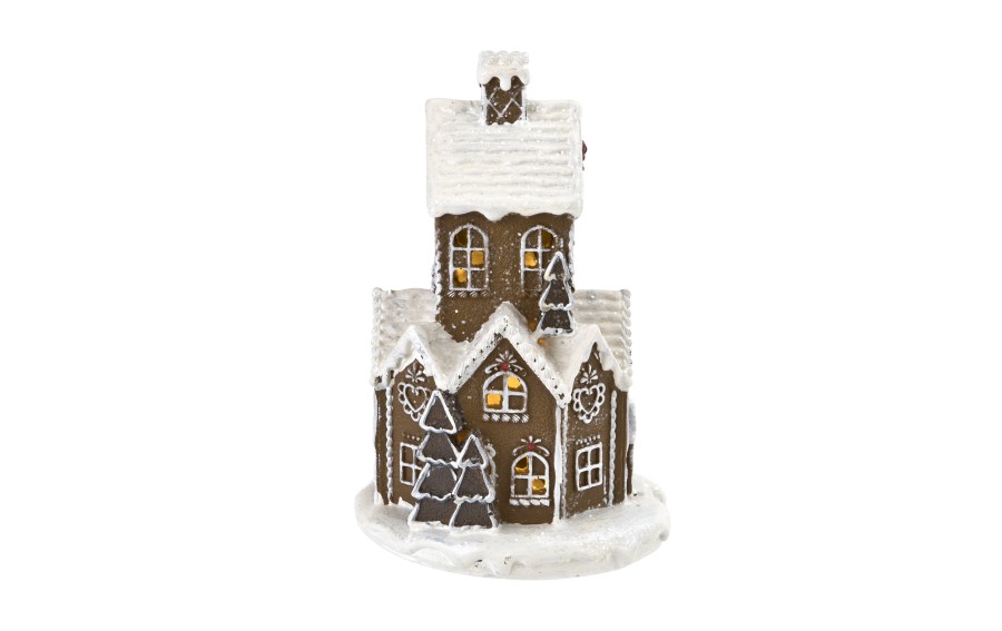 Figurka ozdobna Domek z piernika świecący LED H22 cm
