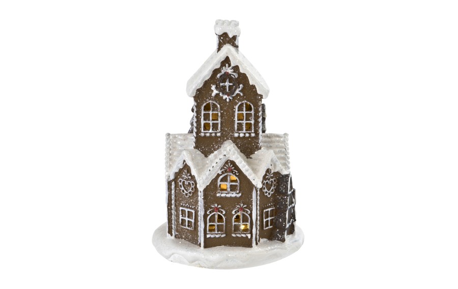 Figurka ozdobna Domek z piernika świecący LED H22 cm