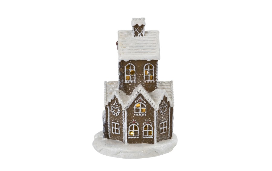 Figurka ozdobna Domek z piernika świecący LED H22 cm