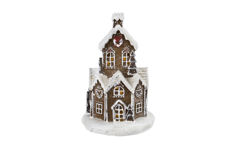 Figurka ozdobna Domek z piernika świecący LED H22 cm
