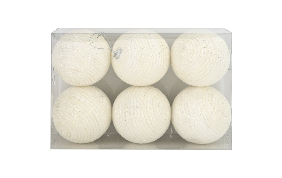 Komplet bombek 6 szt. biały 10 cm 156707