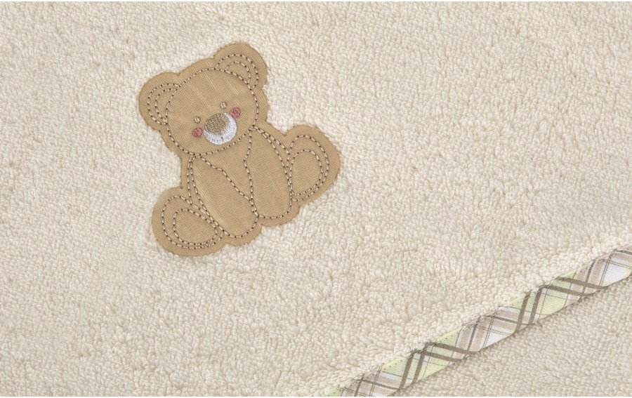 Ręcznik dziecięcy z kapturkiem 100x100 cm Teddy 103 Ecru