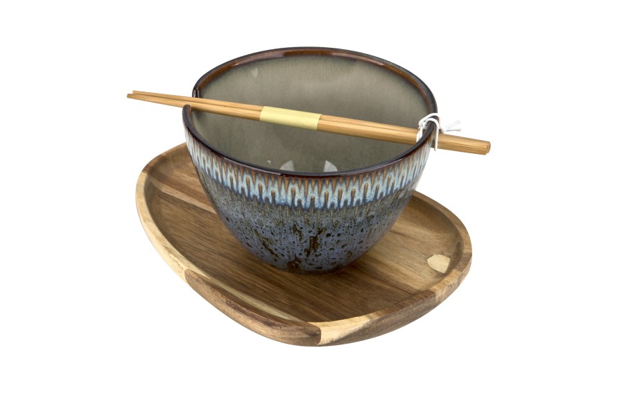 Salaterka 700 ml + pałeczki Noodle Ombres Blue