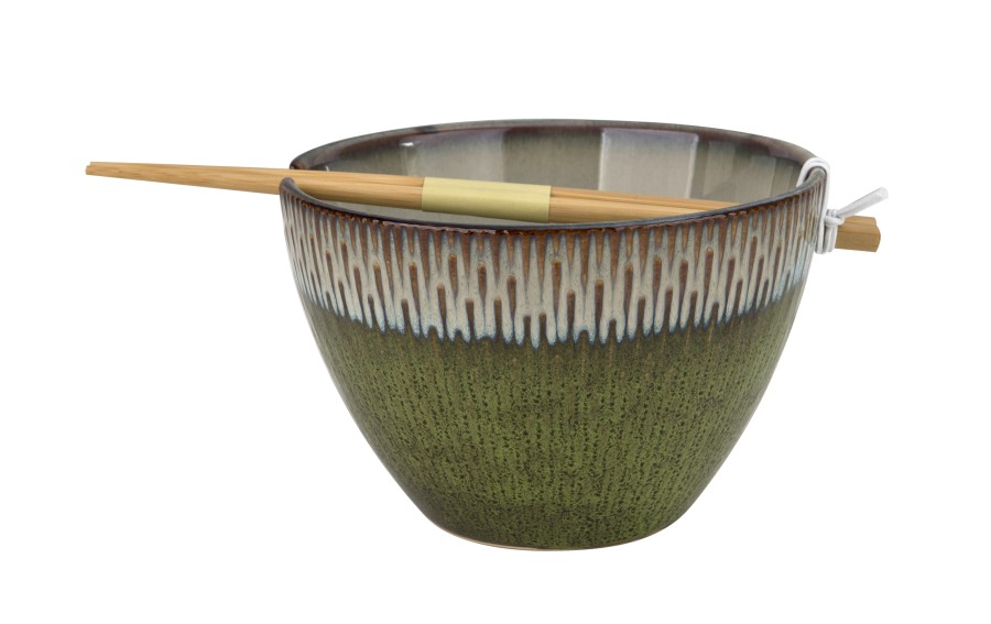 Salaterka 700 ml + pałeczki Noodle Ombres Green
