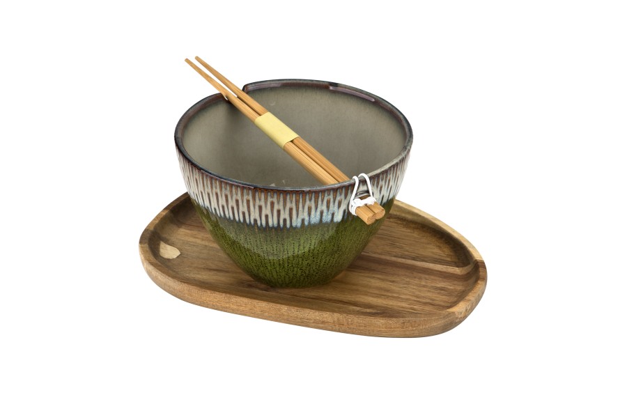 Salaterka 700 ml + pałeczki Noodle Ombres Green