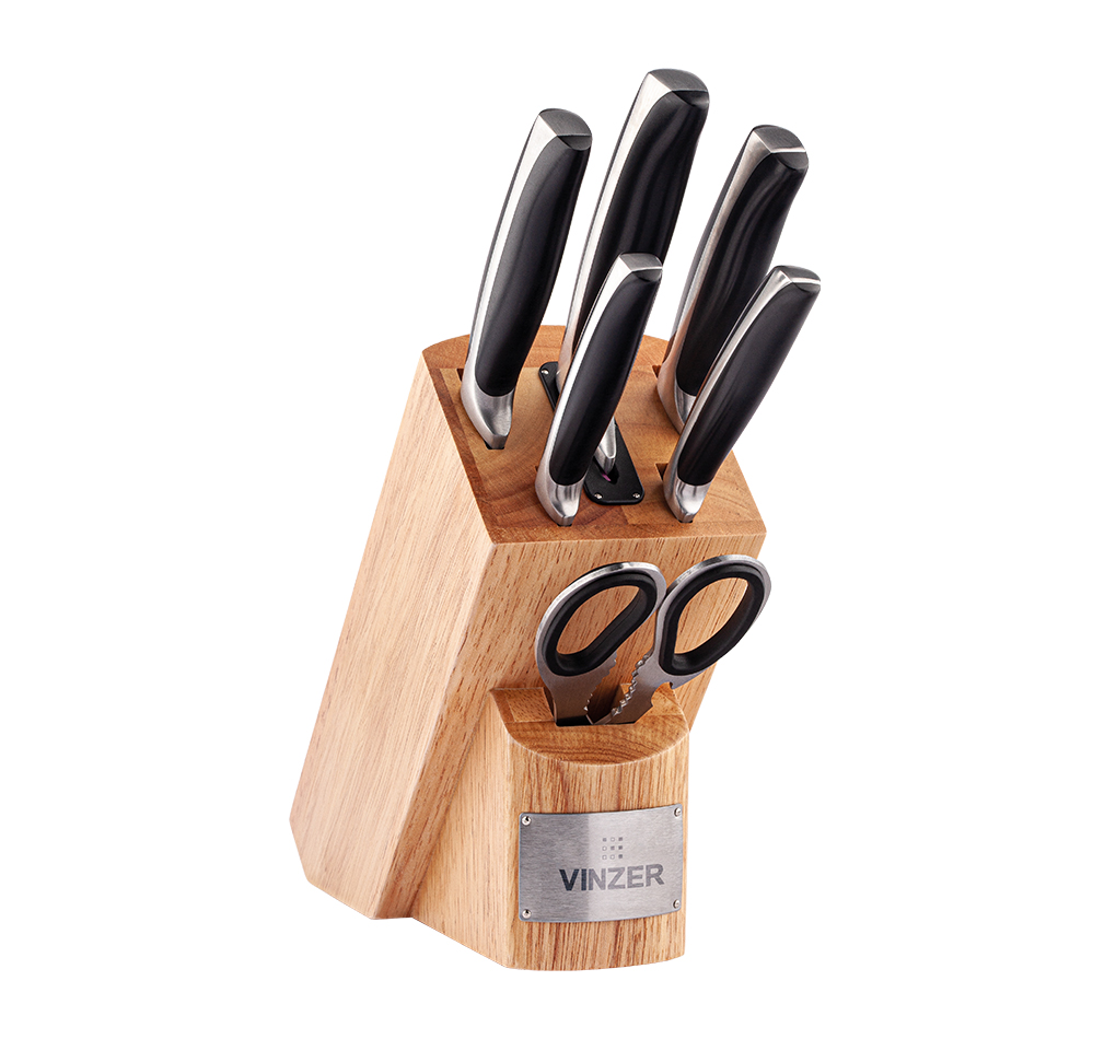 Komplet 5 noży w bloku + nożyczki Chef 50119