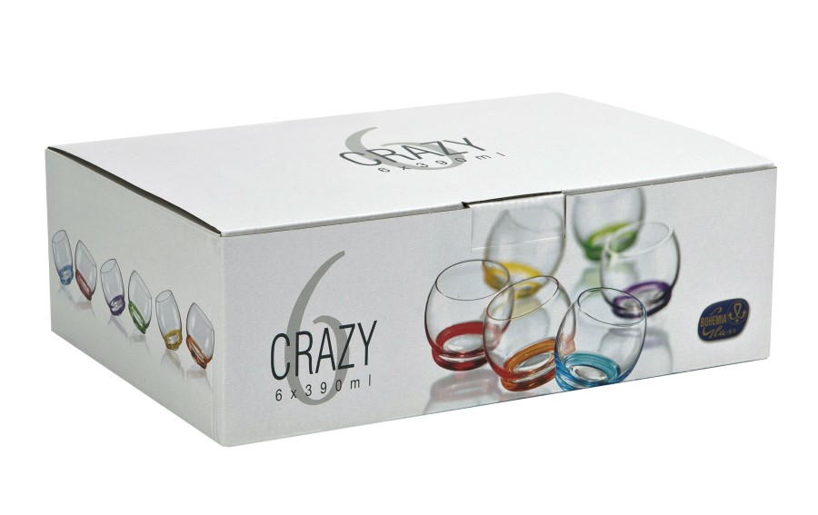 Komplet 6 szklanek whisky 390ml Crazy Bohemia 693718