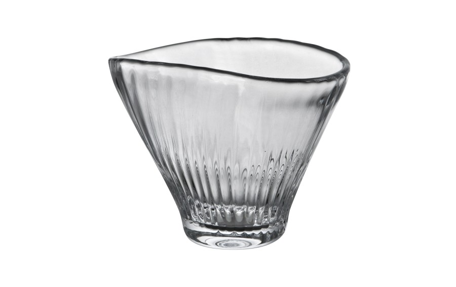 Wazon szklany 20 cm szeroki z efektem optyku