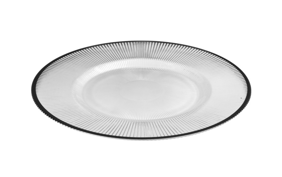 Talerz dekoracyjny plastikowy 33 cm przeźr.-czarny 160489