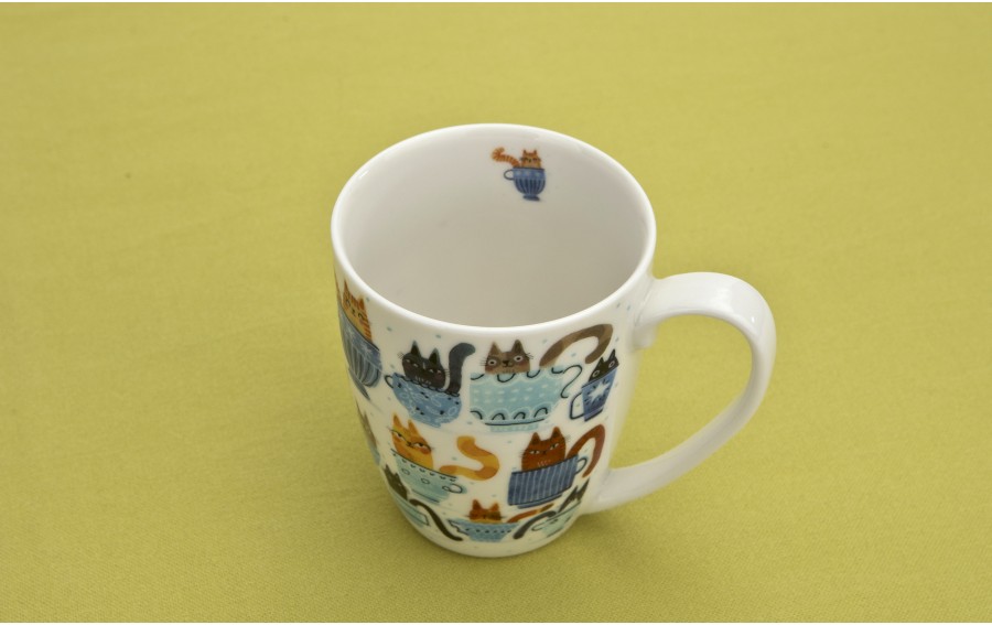 Kubek porcelanowy 350 ml Koci Świat Koty w filiżankach