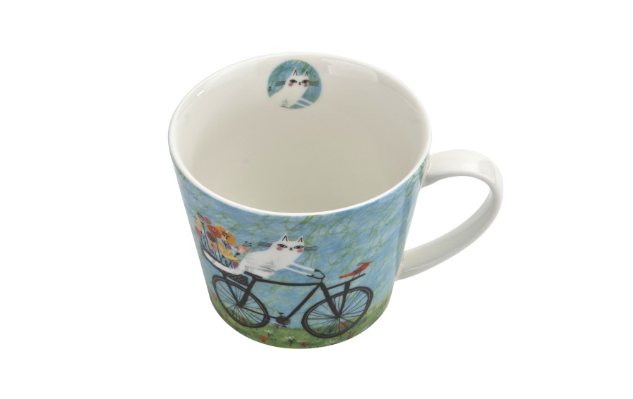 Kubek porcelanowy 610 ml prosty Koci Świat Rower