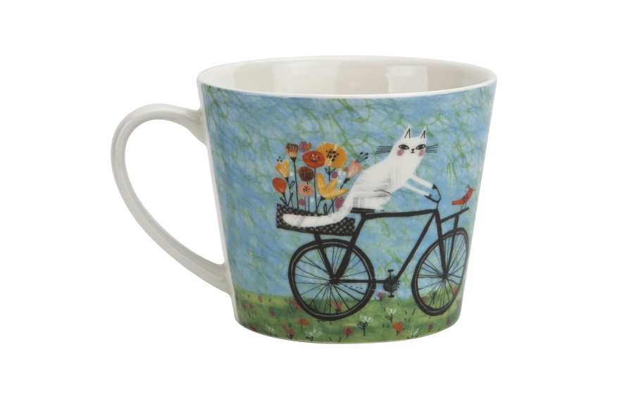 Kubek porcelanowy 610 ml prosty Koci Świat Rower
