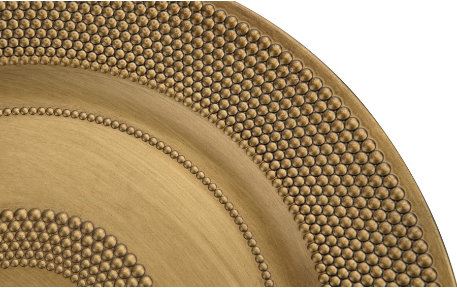 Talerz dekoracyjny plastikowy 33 cm złoty kulki AP162795