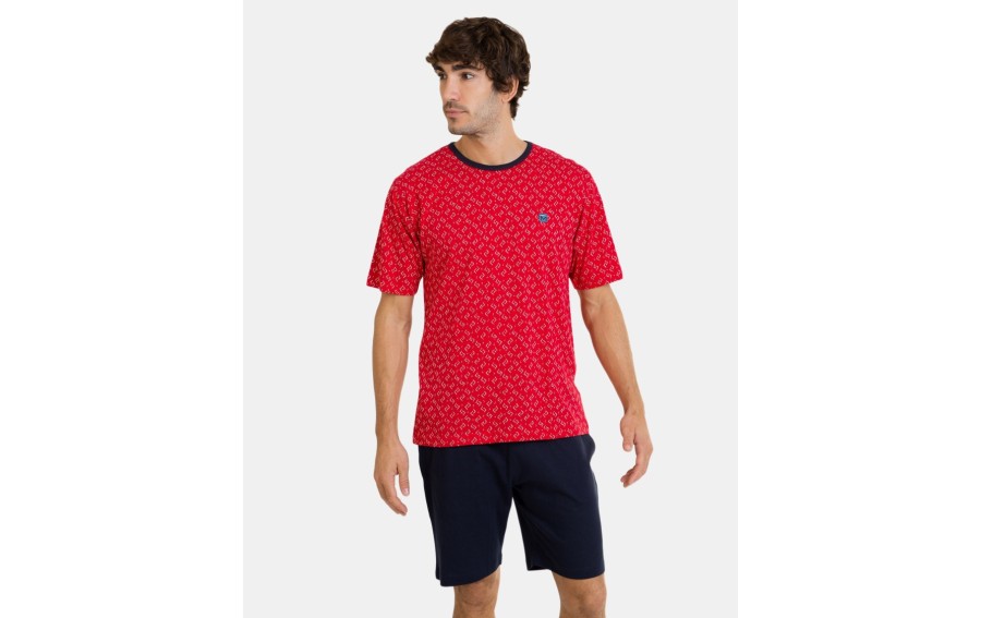 Piżama męska rozm. L P241304 Red 299