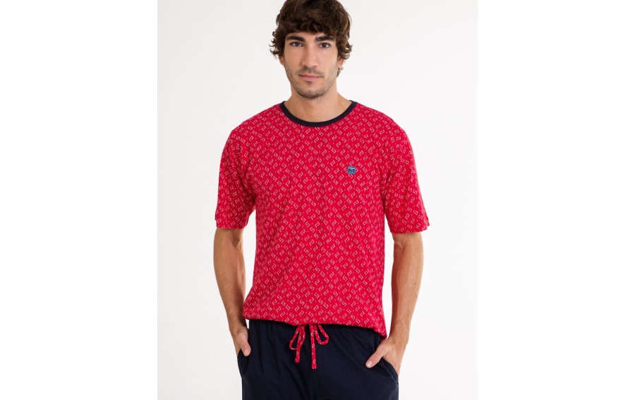 Piżama męska rozm. L P241304 Red 299