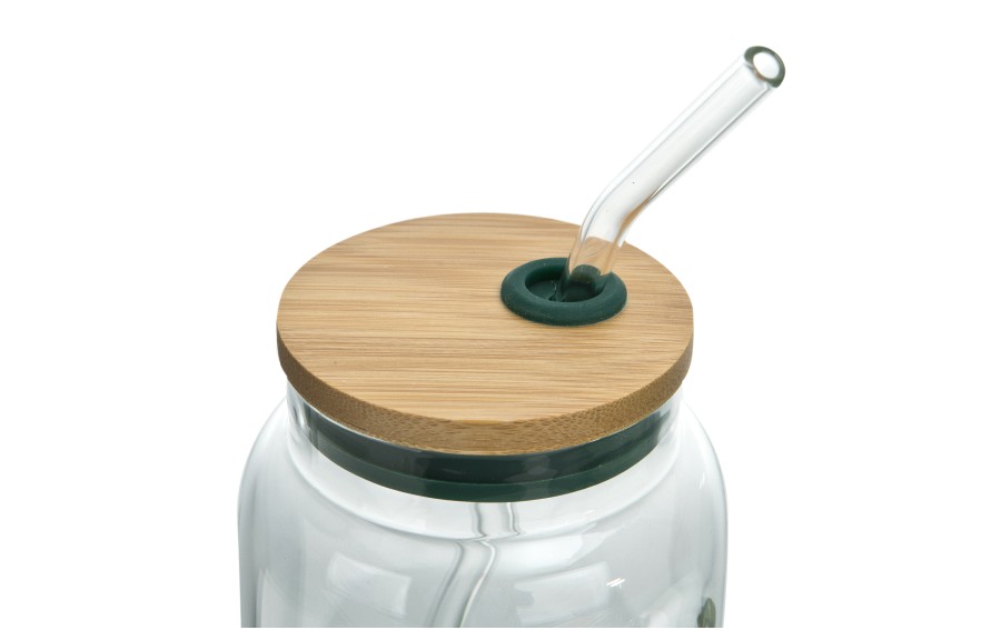 Słoik ze słomką 600 ml Fuori zielony