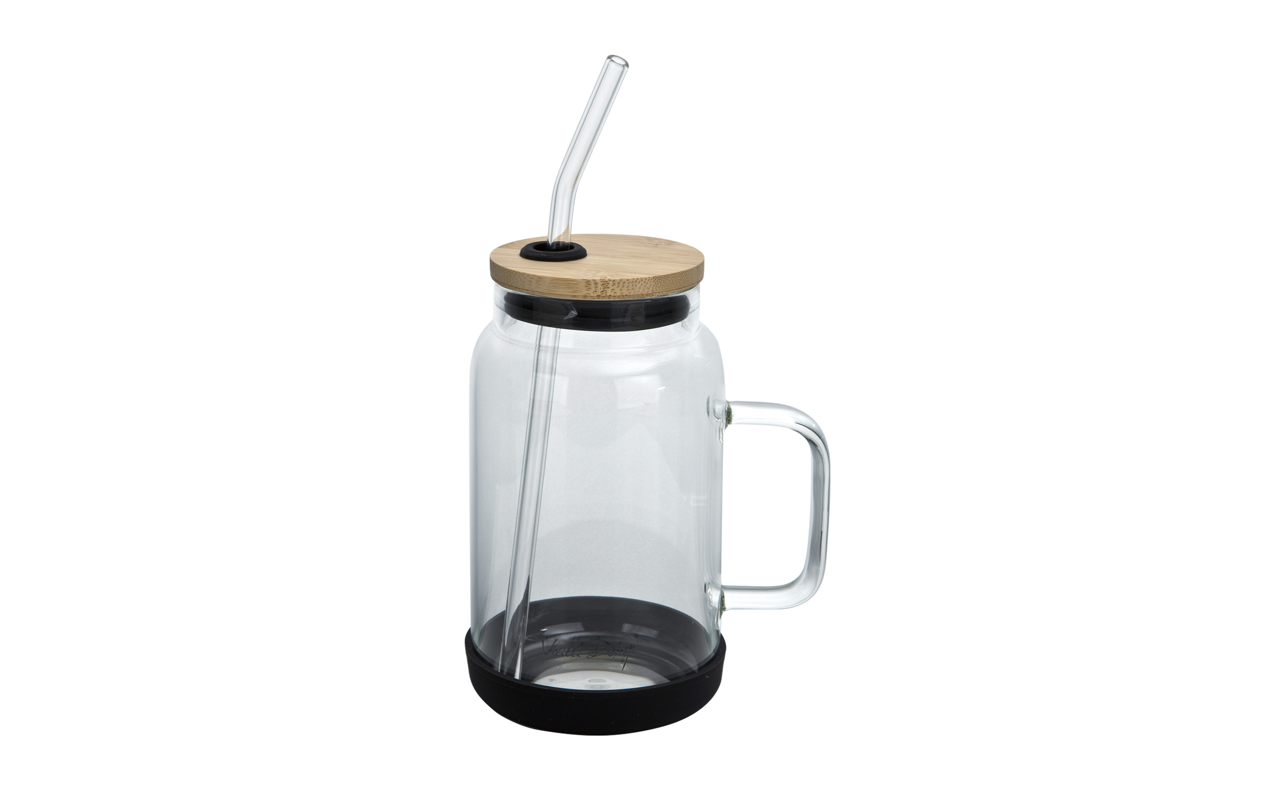 Słoik ze słomką 600 ml Fuori czarny