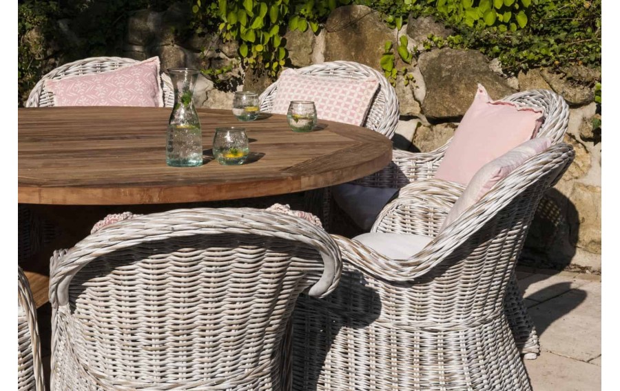 Stół ogrodowy teak BORDEAUX ⌀170cm