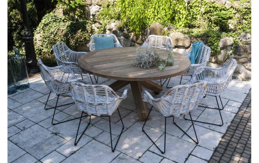Stół ogrodowy teak BORDEAUX ⌀170cm