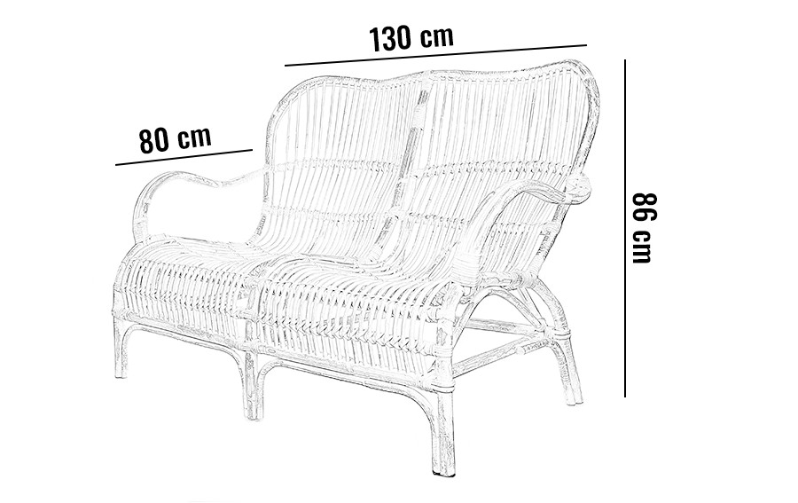 Sofa rattanowa CANNES naturalna