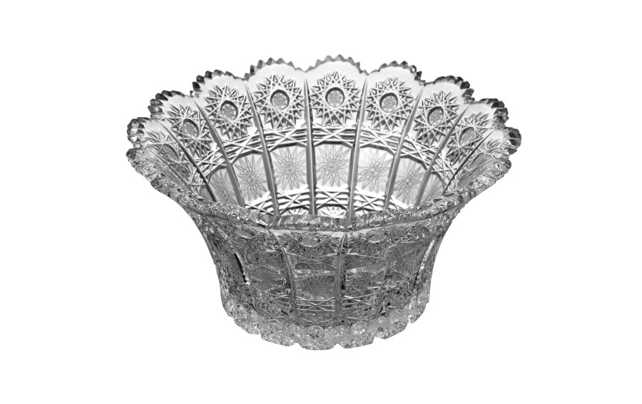 Salaterka kryształowa 20,5 cm gwiazdki Bohemia Hand Made