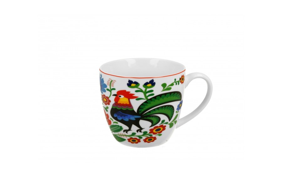 Kubek porcelanowy 460 ml Koguty Folk