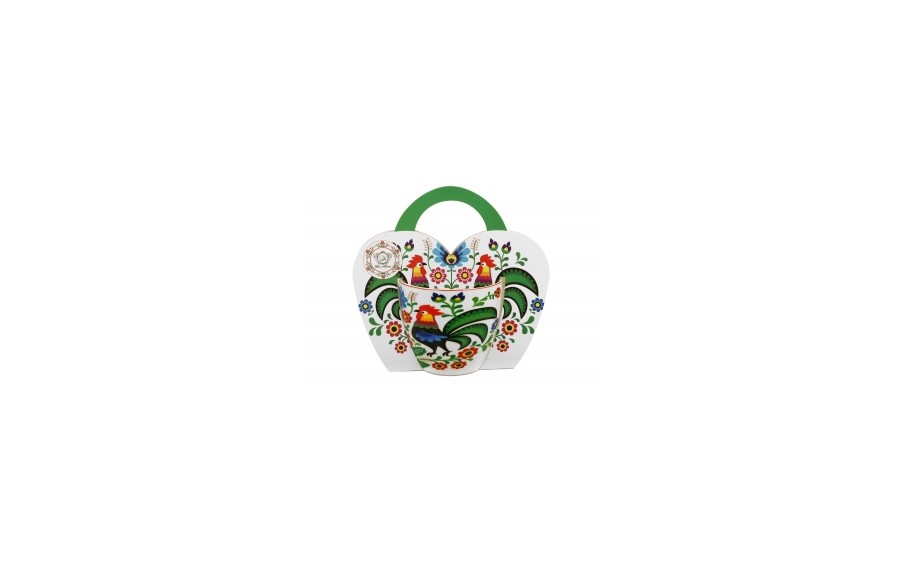 Kubek porcelanowy 460 ml Koguty Folk