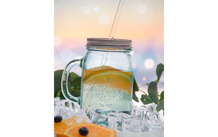 Szklanka z uchem 550 ml  i słomką San Miquel